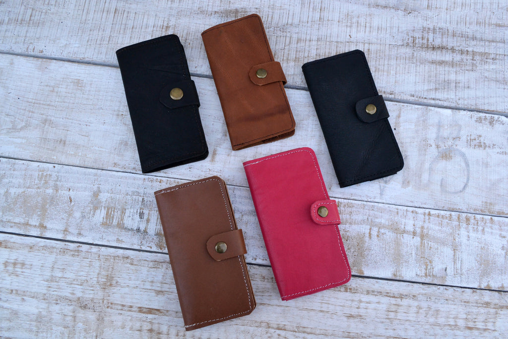 Recycled Leather iPhone Wallet,iPhone X, Wallet Case - OakPo Paper Co.