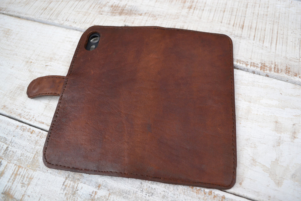 Handmade iPhone XR wallet case - OakPo Paper Co.