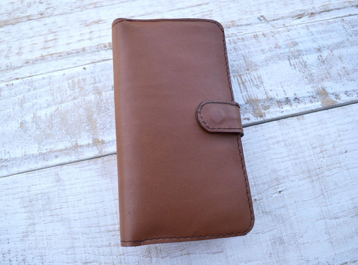 Leather iPhone XS Max wallet case, iPhone case, iPhone cover, Handmade iPhone case - OakPo Paper Co.