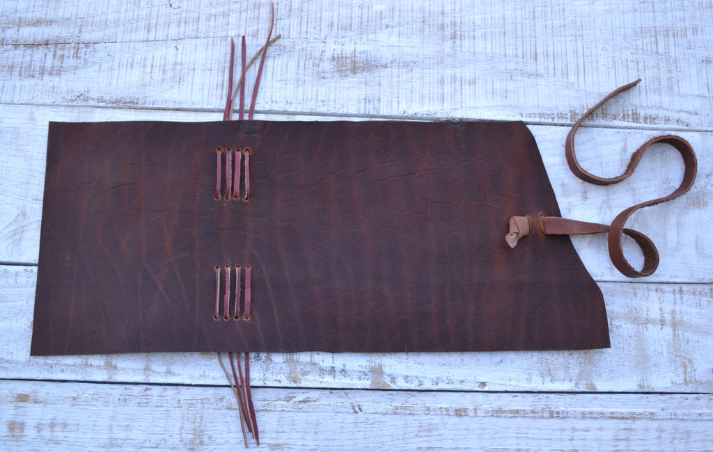 Travel notebook, Refillable notebook, Mahogany leather notebook - OakPo Paper Co.