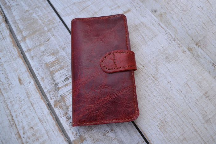 Leather iPhone XR wallet case, iPhone case - OakPo Paper Co.