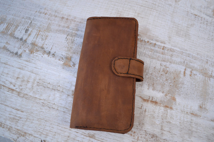 Leather iPhone X / XS wallet case, iPhone case - OakPo Paper Co.