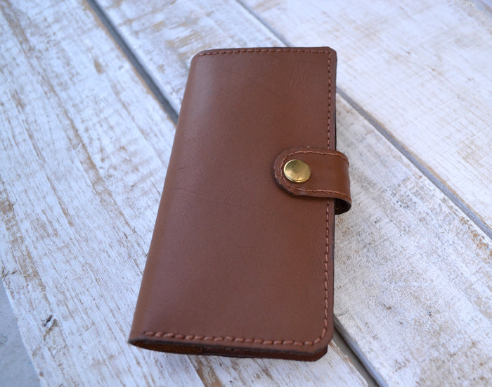 leather iPhone X / XS wallet case, iPhone case - OakPo Paper Co.
