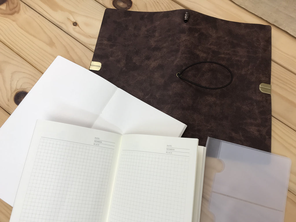 Travel notebook with Frosted Card Holder - OakPo Paper Co.