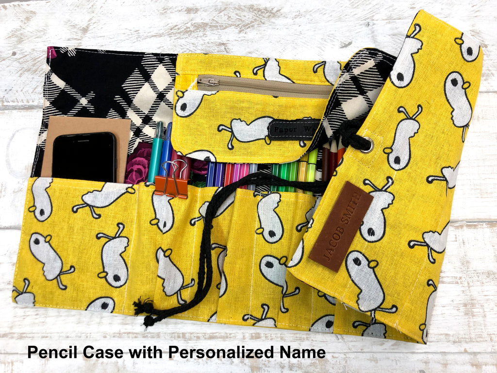 Personalized Pencil Roll, Pencil Roll Case