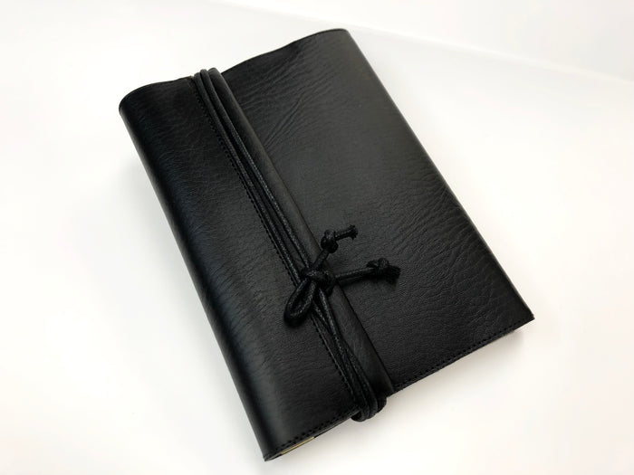 Black Faux Leather Notebook - OakPo Paper Co.