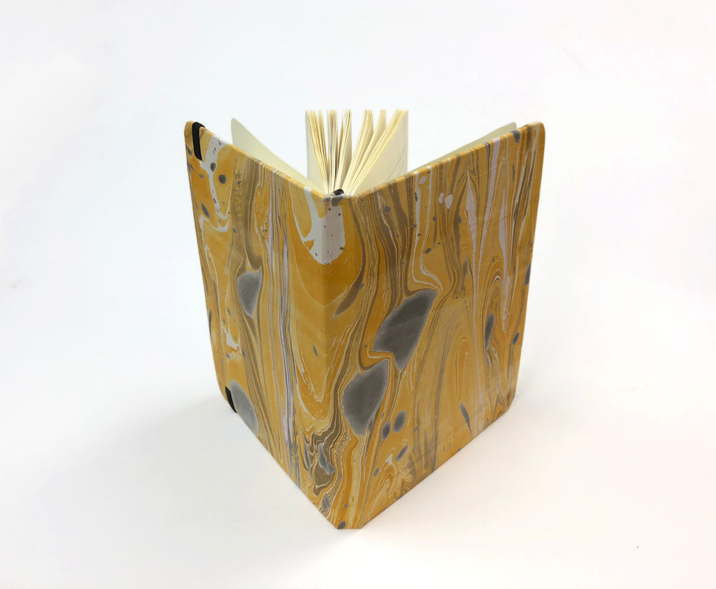5x7 Marbled Yellow hardcover notebook - OakPo Paper Co.