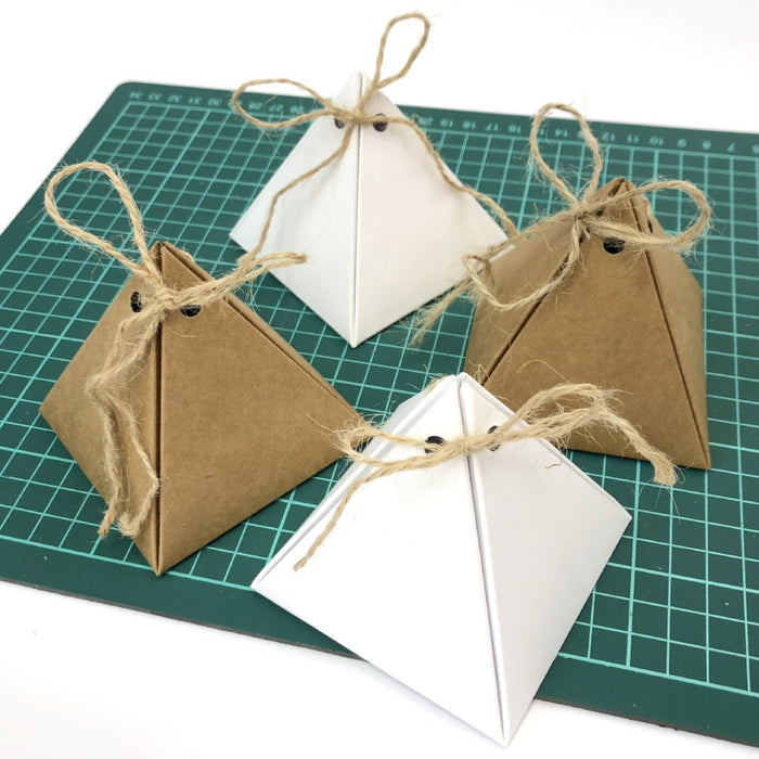 10 boxes-3.5''x3.25''x3'' Pyramid Favor Boxes - OakPo Paper Co.