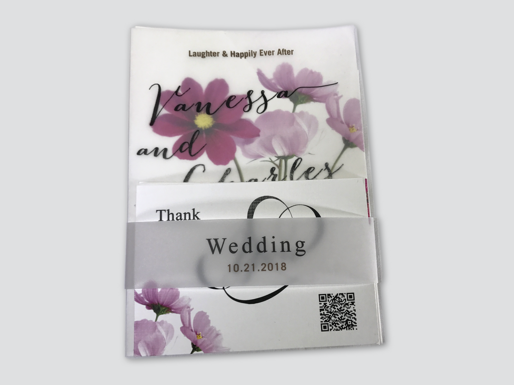 Cosmos Flower Wedding Invitation Card - #14 - OakPo Paper Co.
