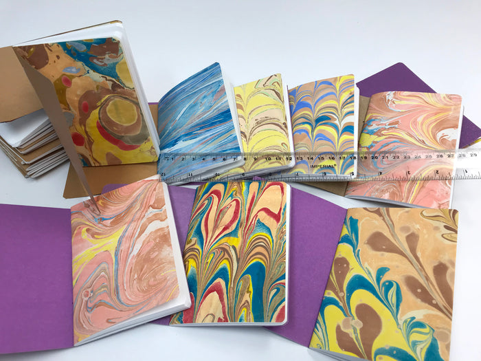 3.5''x5'' Kraft/ White/ Whipped Berry Handmade Notebooks - OakPo Paper Co.