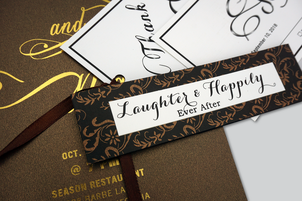 Maple Autumn Foil Wedding Invitation - OakPo Paper Co.
