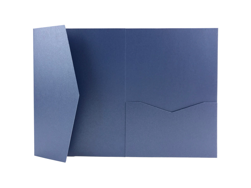 POCKET INVITATIONS STYLE B (5 1/8 × 7 1/4)--SAPPHIRE-- 10 pieces - OakPo Paper Co.