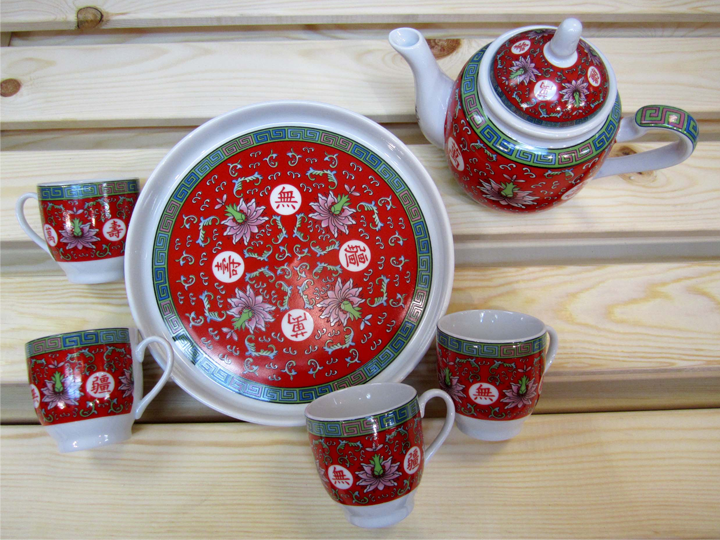 Wanshouwujiang tea set - OakPo Paper Co.