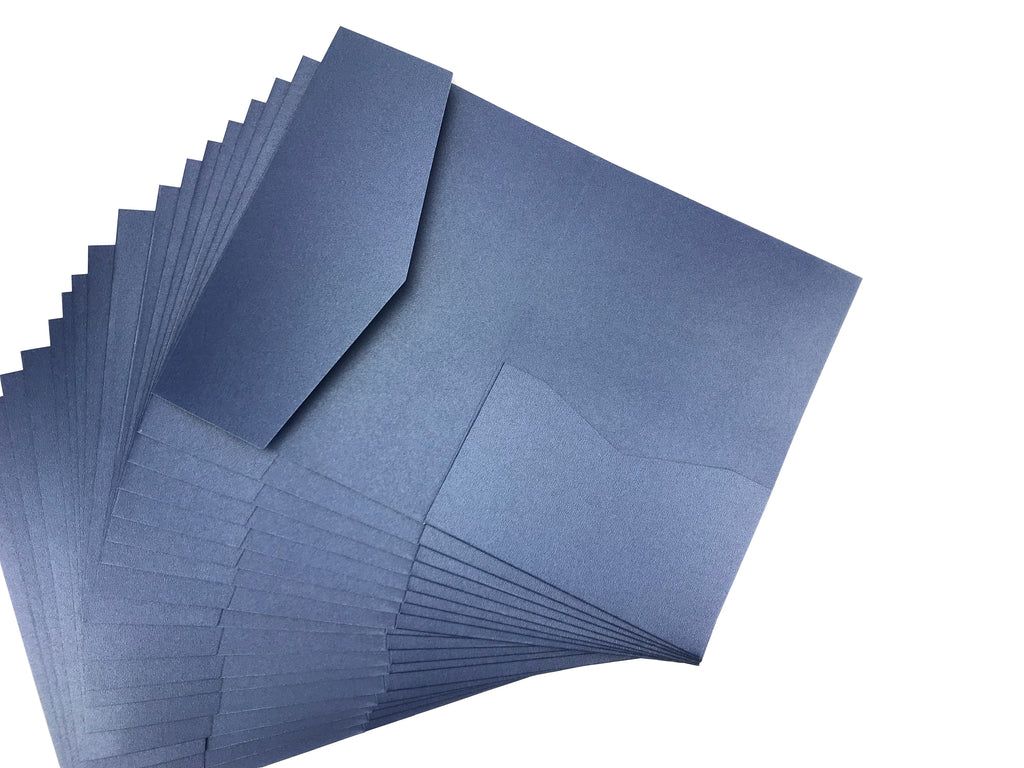 Sapphire -- Pocket Invitations style B (5 1/8 × 7 1/4) - OakPo Paper Co.