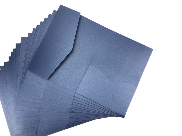 POCKET INVITATIONS STYLE B (5 1/8 × 7 1/4)--SAPPHIRE-- 10 pieces - OakPo Paper Co.