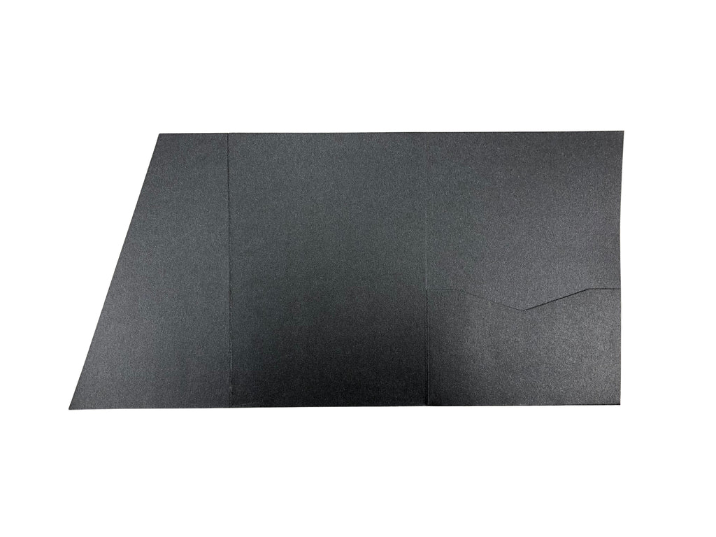 ONYX-- ACUTIE TRIFOLD POCKET INVITATIONS (5 1/8'' × 7 1/4'') - OakPo Paper Co.