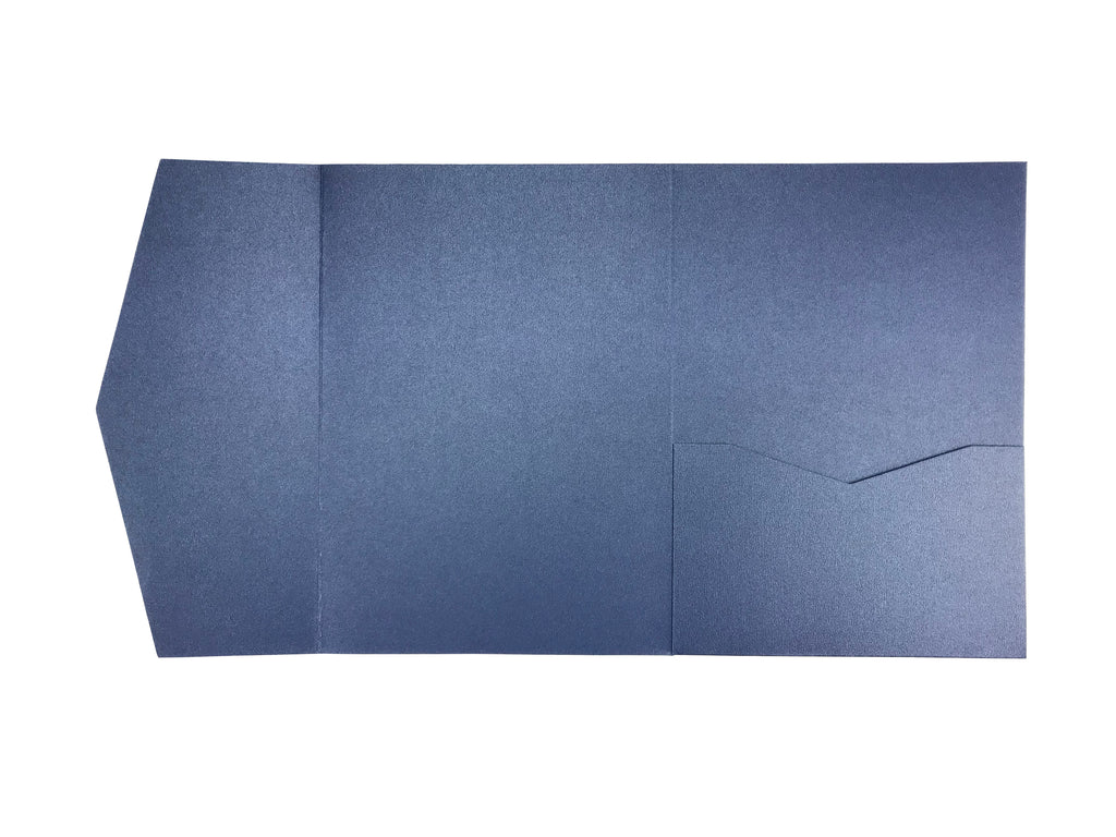 Sapphire -- Pocket Invitations style B (5 1/8 × 7 1/4) - OakPo Paper Co.